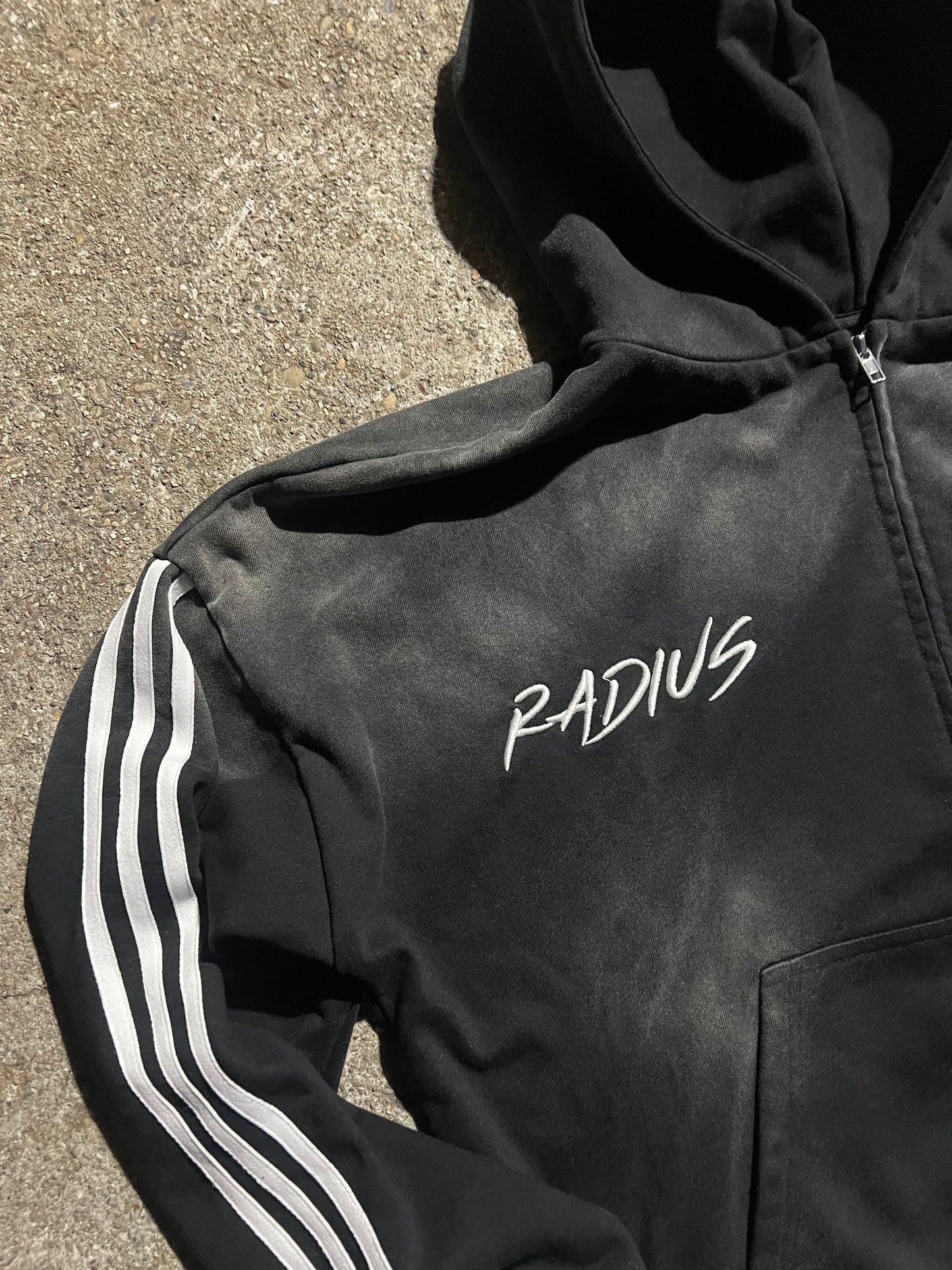 NO. 1: "RADIUS" STRIPED ZIPUP HOODIE