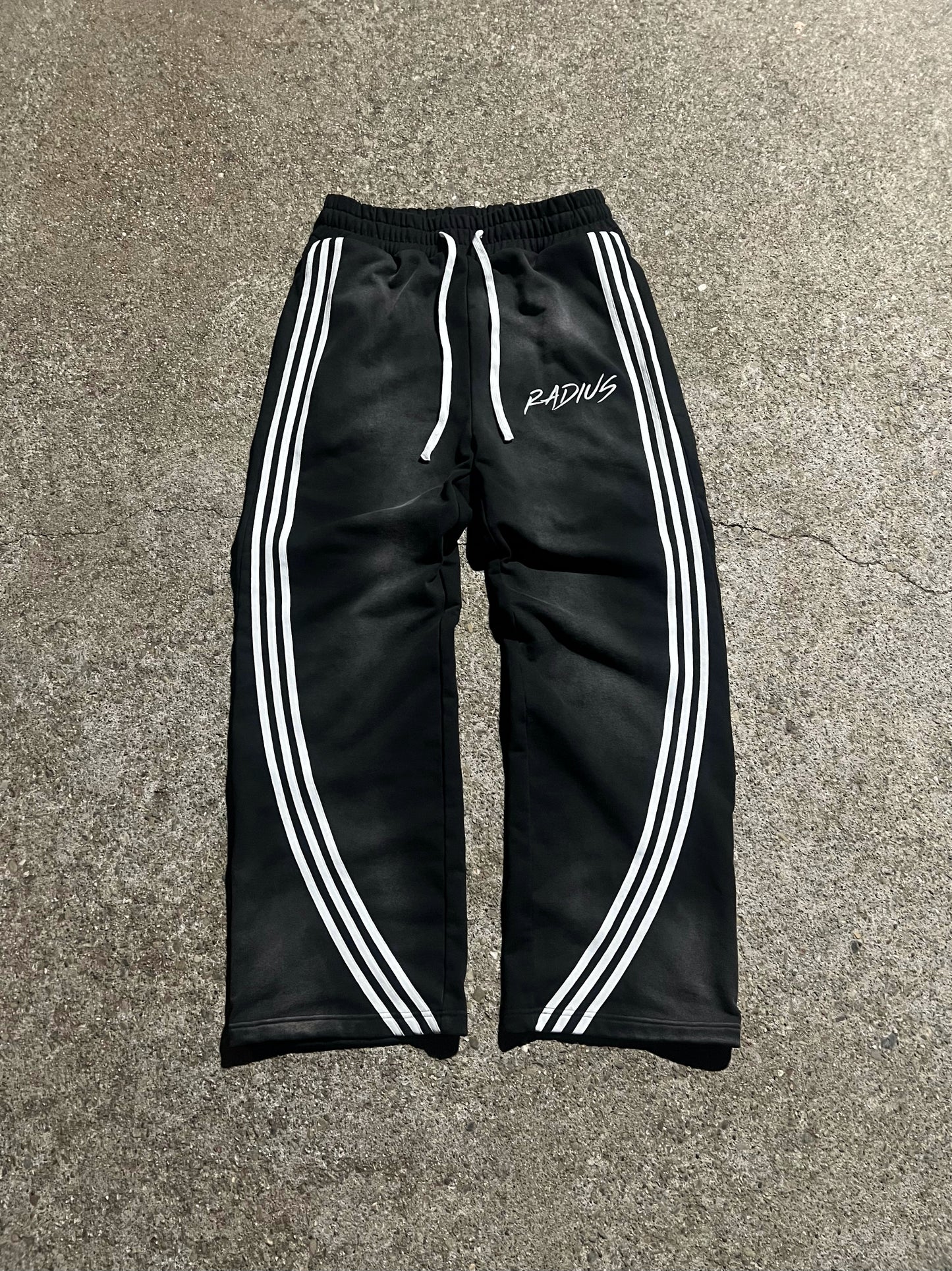 NO. 2: "RADIUS" STRIPED BAGGY SWEATPANTS