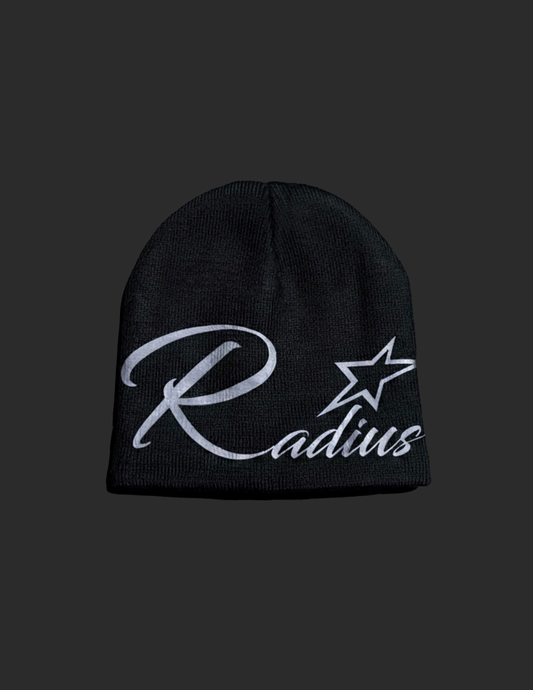 "RADIUS" BLACK & GRAY SATIN LINED BEANIE