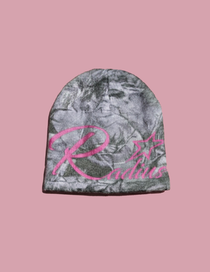 "RADIUS" CAMO & PINK SATIN LINED BEANIE